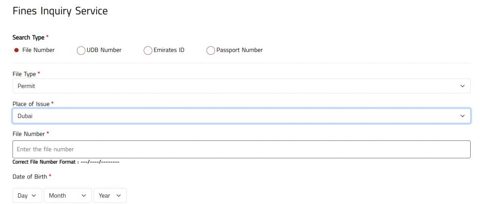 vhow to check fine in uae using passport number