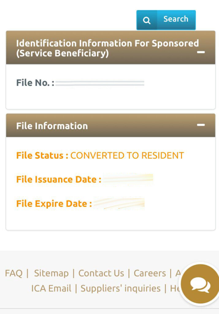 Choose either "Visa" or "Residency" based on your visa type.