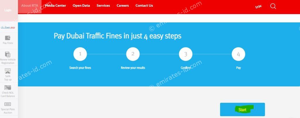 uae traffic fine check online for all Emirates