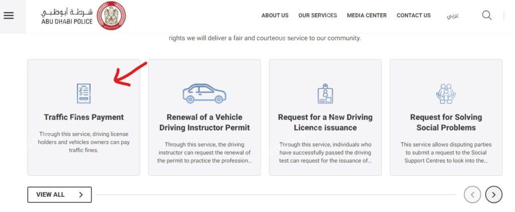 traffic fine check online in each emirate