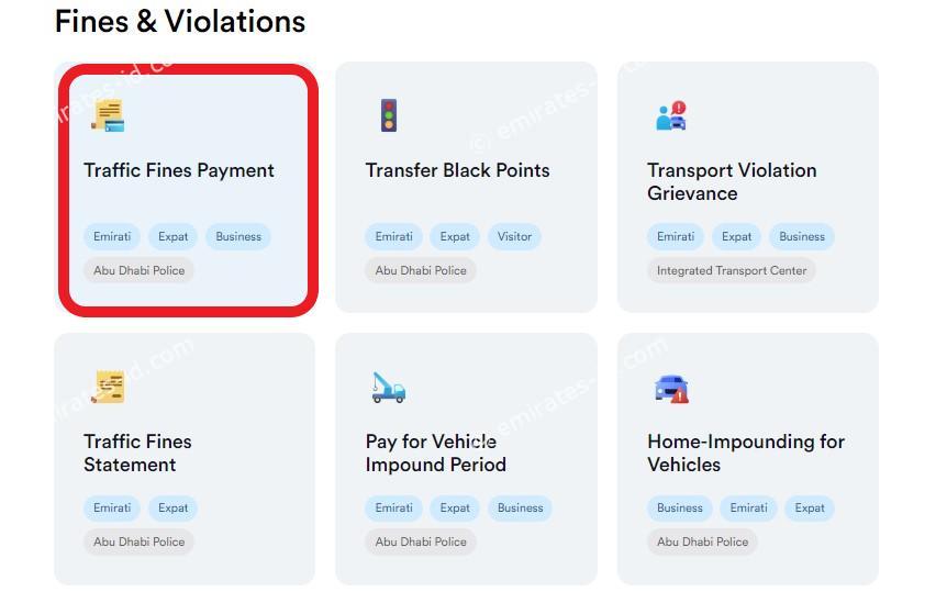 abu dhabi police traffic fine check online methods