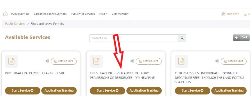 how to check overstay fine in uae online