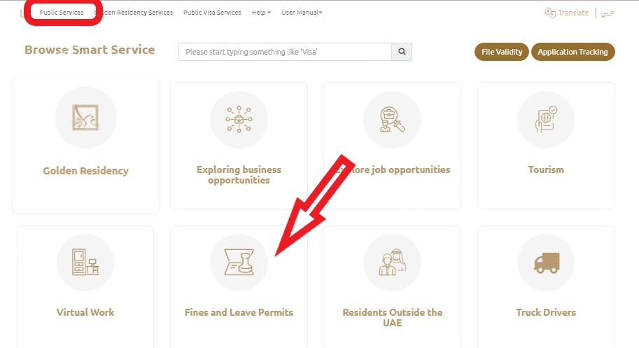 how to check overstay fine in uae online 