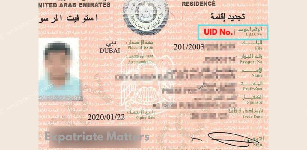 what is uid number in uae and how to find it